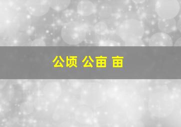 公顷 公亩 亩